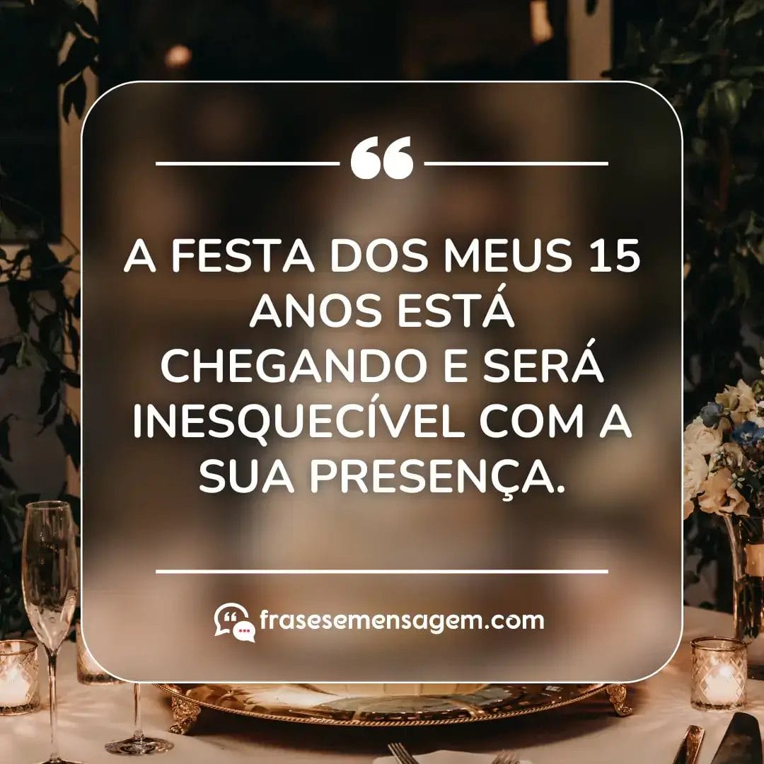 imagem mostrando frases convite de 15 anos