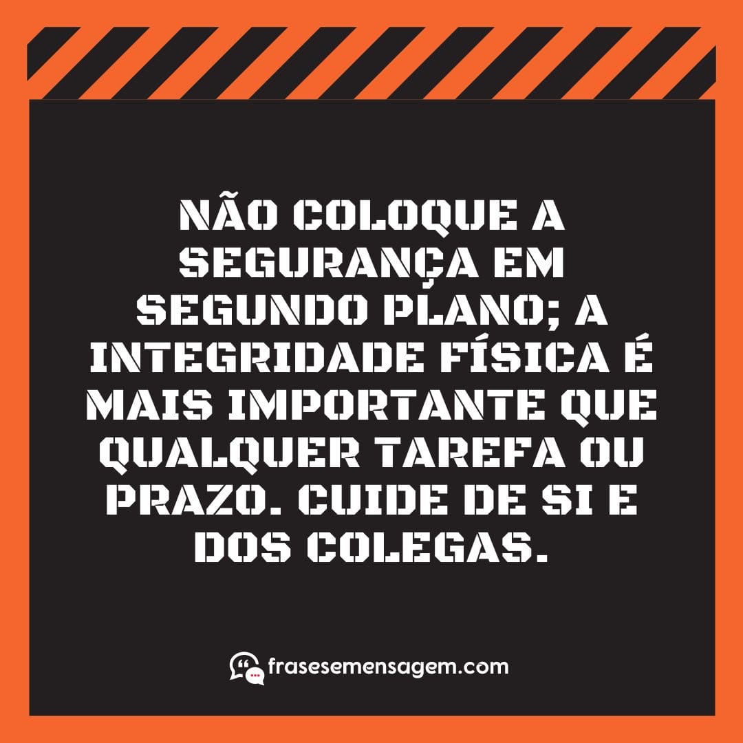 imagem mostrando frases de segurança do trabalho