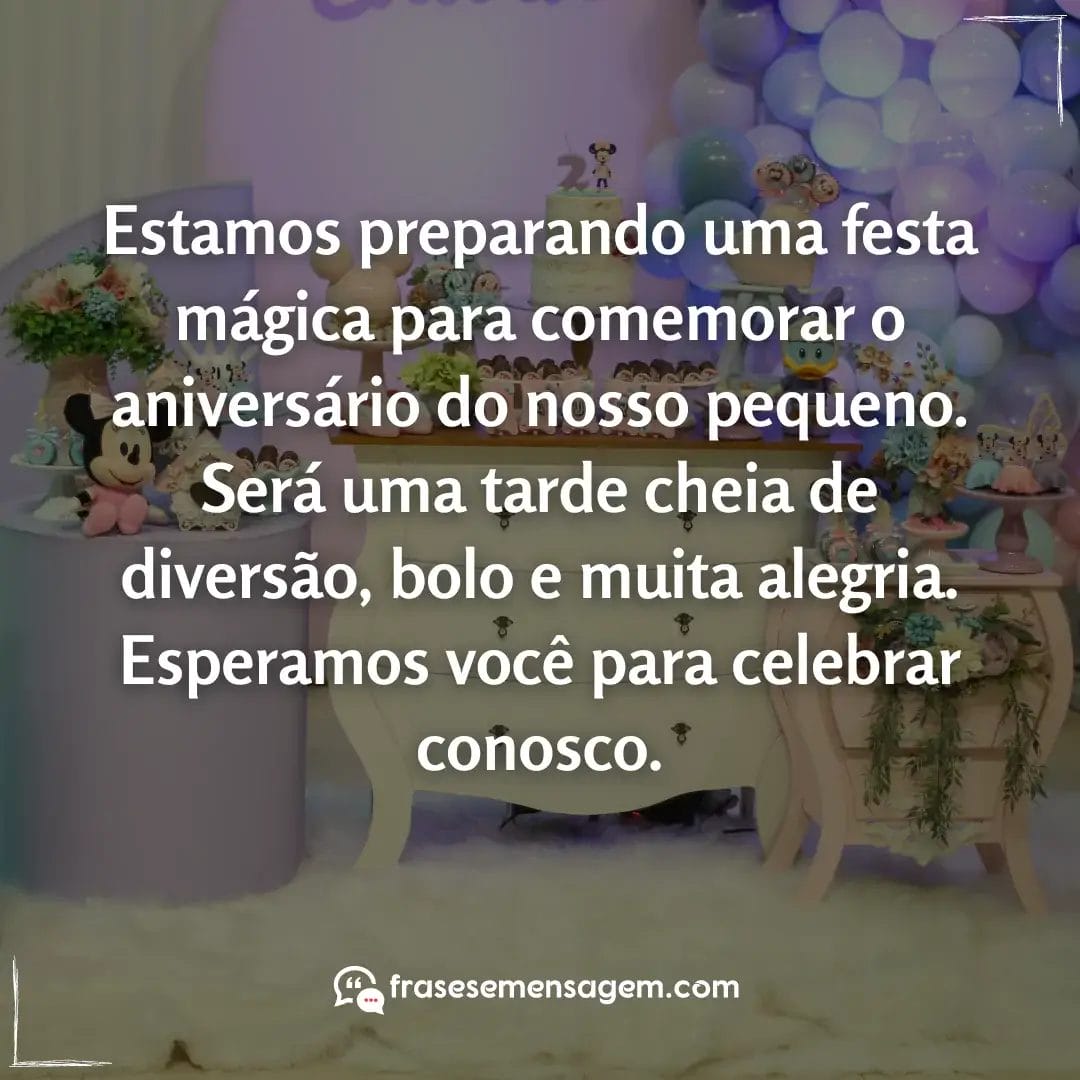 imagem mostrando frases para convite de aniversário