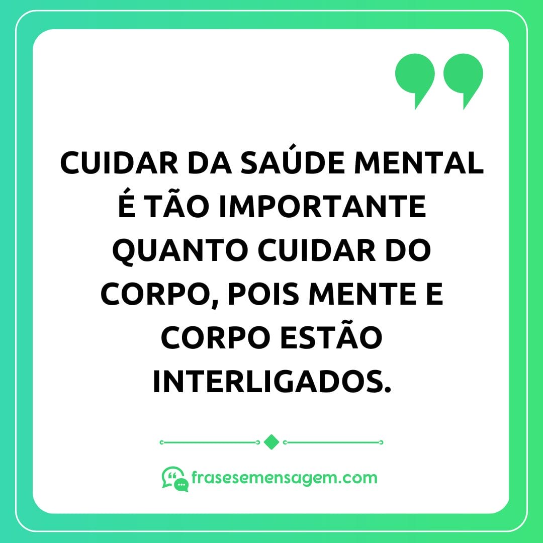 imagem mostrando frases sobre saude mental